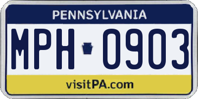 PA license plate MPH0903