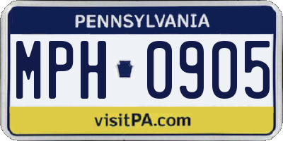 PA license plate MPH0905