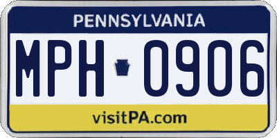 PA license plate MPH0906