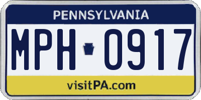 PA license plate MPH0917