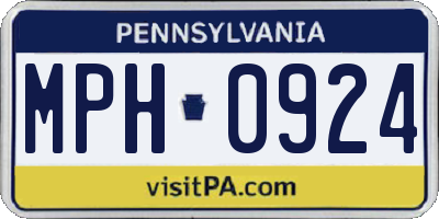 PA license plate MPH0924
