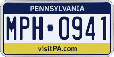 PA license plate MPH0941