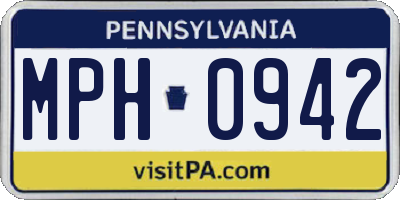 PA license plate MPH0942