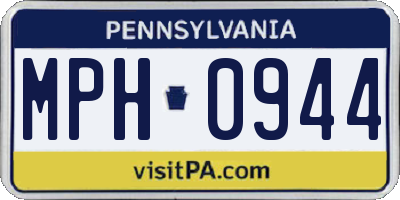 PA license plate MPH0944
