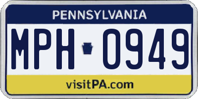 PA license plate MPH0949