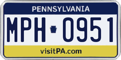 PA license plate MPH0951