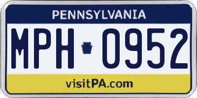 PA license plate MPH0952