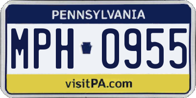 PA license plate MPH0955