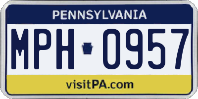 PA license plate MPH0957