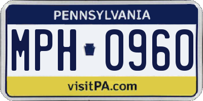PA license plate MPH0960