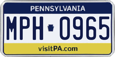 PA license plate MPH0965