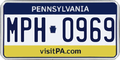 PA license plate MPH0969