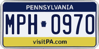 PA license plate MPH0970
