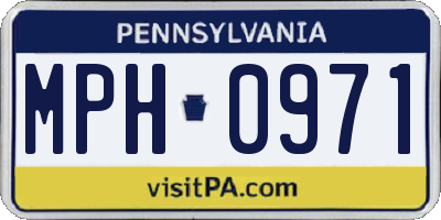 PA license plate MPH0971