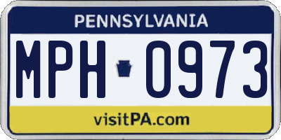 PA license plate MPH0973