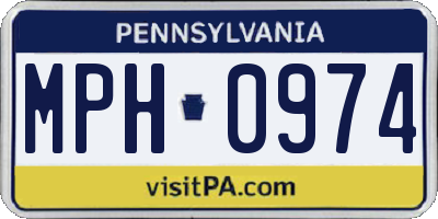 PA license plate MPH0974