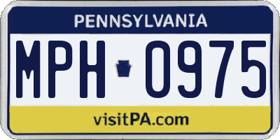 PA license plate MPH0975