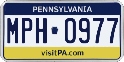 PA license plate MPH0977