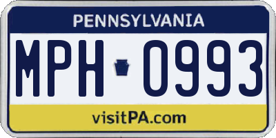 PA license plate MPH0993