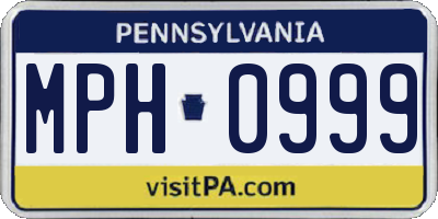 PA license plate MPH0999