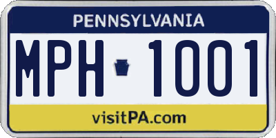 PA license plate MPH1001