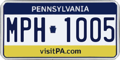 PA license plate MPH1005