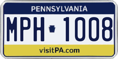 PA license plate MPH1008