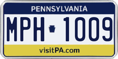 PA license plate MPH1009