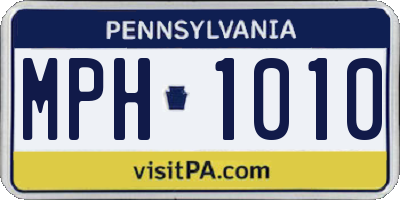 PA license plate MPH1010