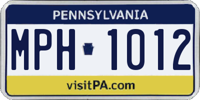PA license plate MPH1012