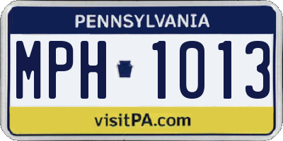 PA license plate MPH1013