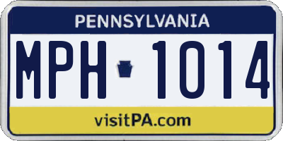 PA license plate MPH1014