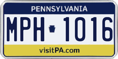 PA license plate MPH1016