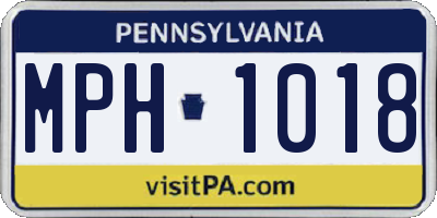PA license plate MPH1018