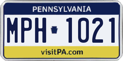 PA license plate MPH1021
