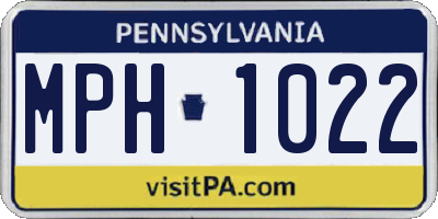 PA license plate MPH1022