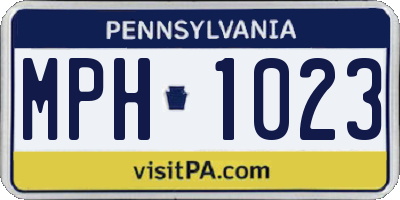 PA license plate MPH1023