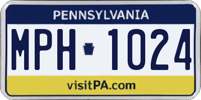 PA license plate MPH1024