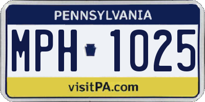 PA license plate MPH1025