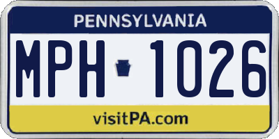 PA license plate MPH1026