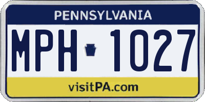 PA license plate MPH1027