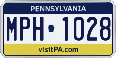 PA license plate MPH1028