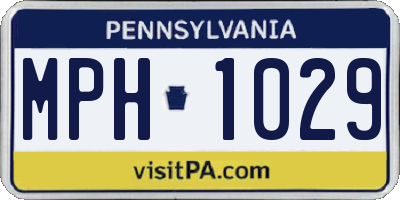 PA license plate MPH1029