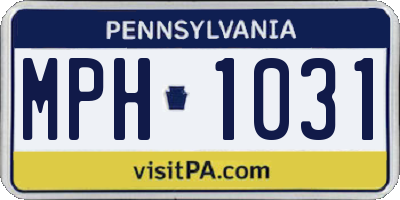 PA license plate MPH1031
