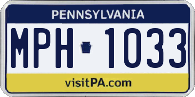 PA license plate MPH1033