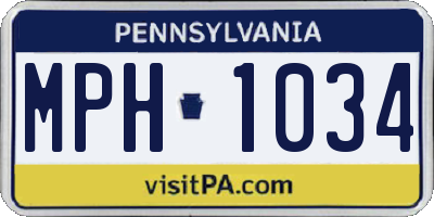 PA license plate MPH1034