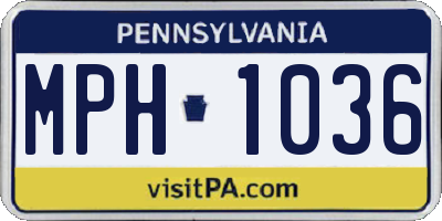 PA license plate MPH1036