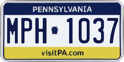 PA license plate MPH1037