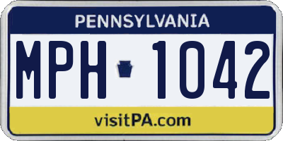 PA license plate MPH1042