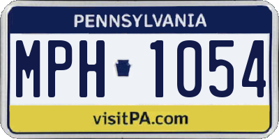 PA license plate MPH1054